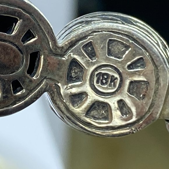 John Hardy Silver & 18K Yellow Gold Dot Hammered Flex Cuff bracelet 38.5g JR7124 - Picture 12 of 12